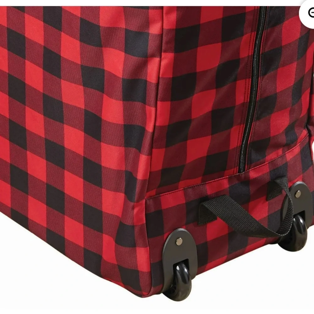 🎄Up to 9Ft  Rolling Christmas Tree Patio cushions Storage Bag Buffalo Plaid New